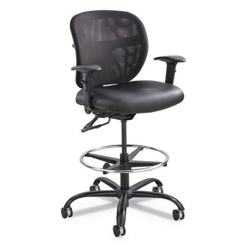 Safco® Vue Heavy-duty Extended-height Stool, Supports Up To 350 Lb, 23" To 32.5" Seat Height, Black Vinyl Seat, Black Base freeshipping - TVN Wholesale